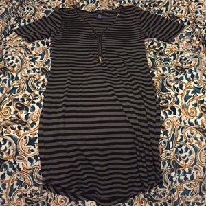 black and army green form fitting dress